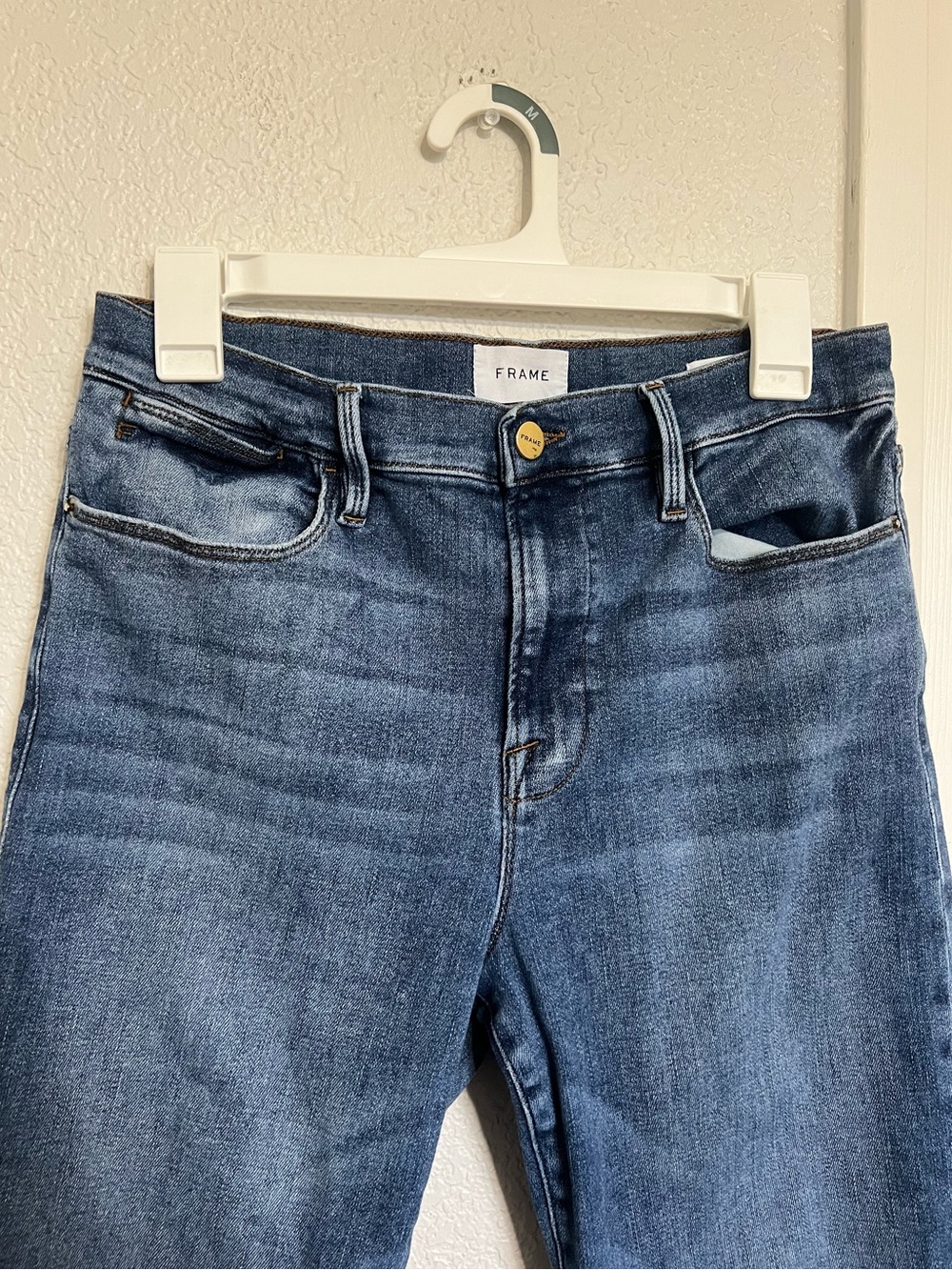 Frame Le High Straight Jeans in Bestia Medium Wash Size 31 - Picture 4 of 9